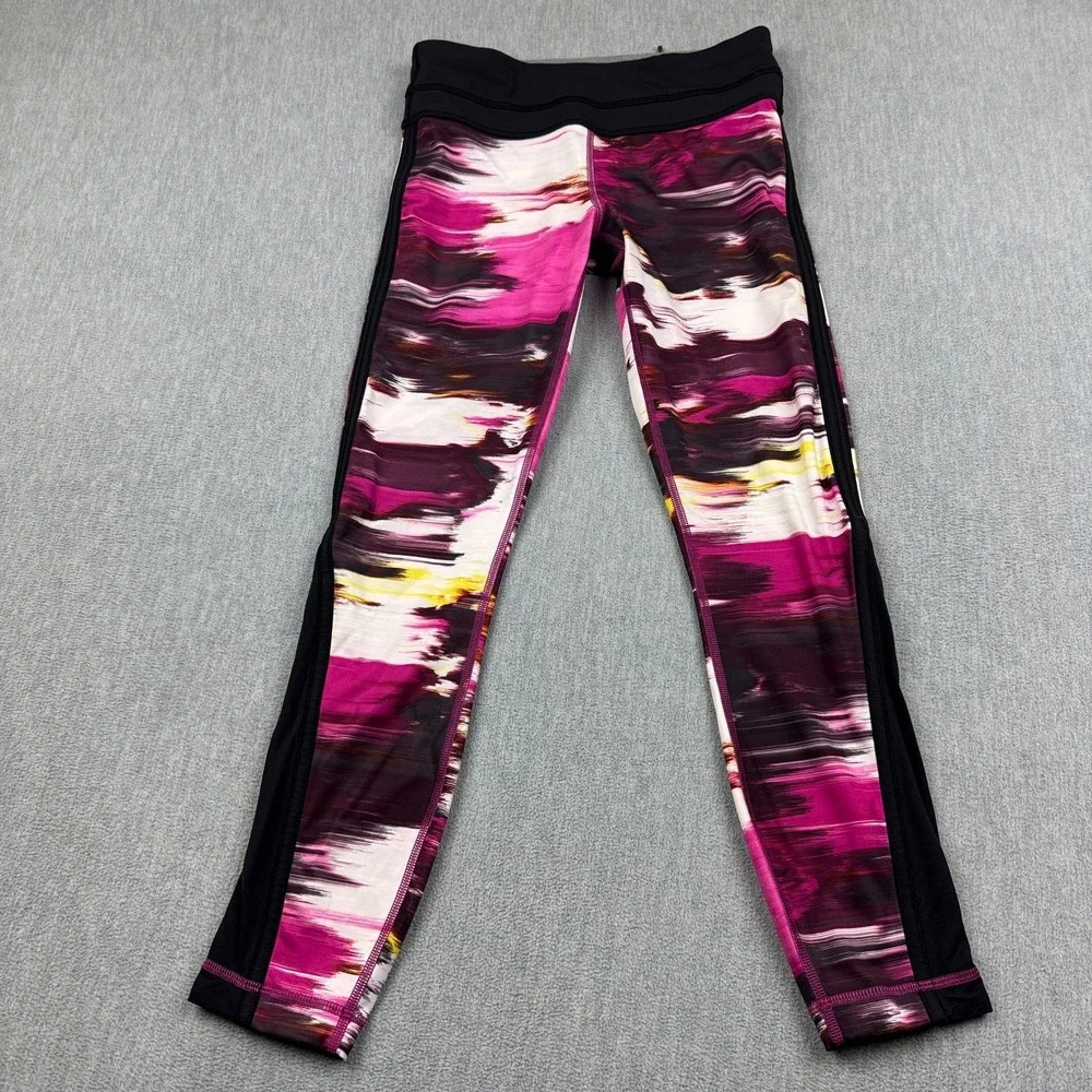 Lululemon Leggings Women 4‎ Pink Black Pace Tight 25